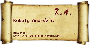 Kukoly András névjegykártya